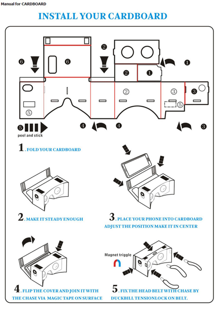 DIY 3D Google Cardboard Virtual Reality Glasses with NFC for 4-5.5 Inch Mobile Phone-1