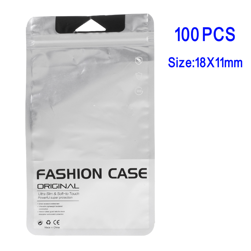 100Pcs/Lot Matte Clear Retail Package PP Ziplock Bags for iPhone 7 Plus/Samsung Note7 Cases, 18 x 11cm-1