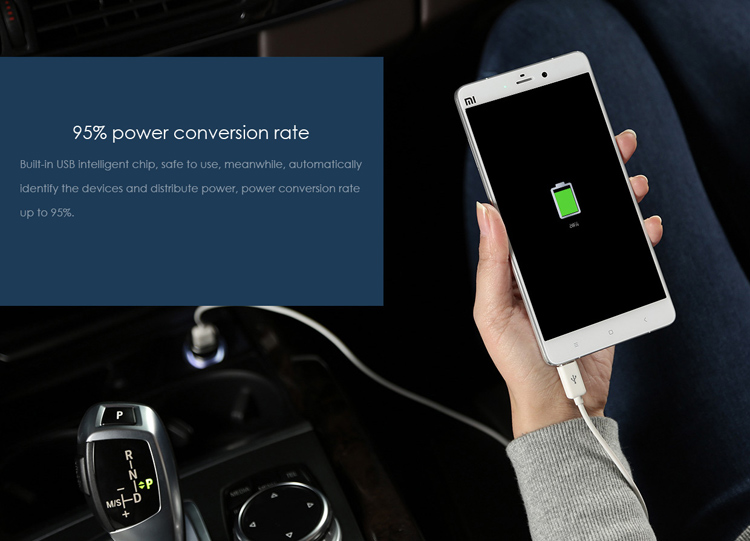 XIAOMI Fast Charging Car Charger Dual USB Output for Xiaomi Samsung iPhone iPad-8