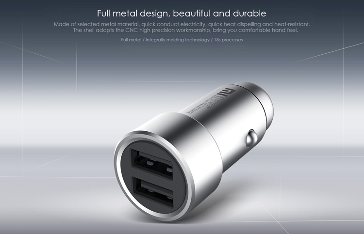XIAOMI Fast Charging Car Charger Dual USB Output for Xiaomi Samsung iPhone iPad-3