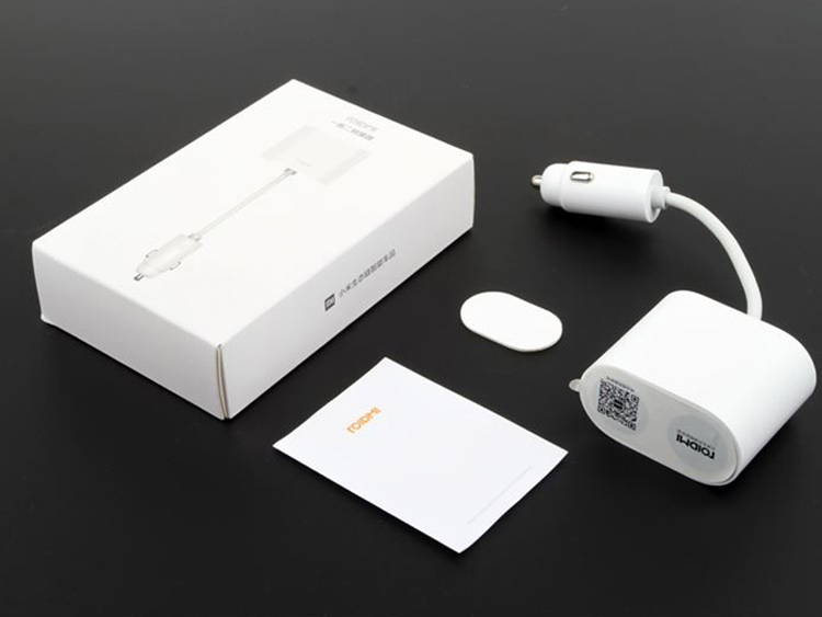 XIAOMI Roidmi 1-to-2 Dual Cigarette Lighter Splitter Car Charger Adapter, Cable Length: 10cm - White-9