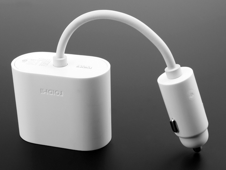 XIAOMI Roidmi 1-to-2 Dual Cigarette Lighter Splitter Car Charger Adapter, Cable Length: 10cm - White-4