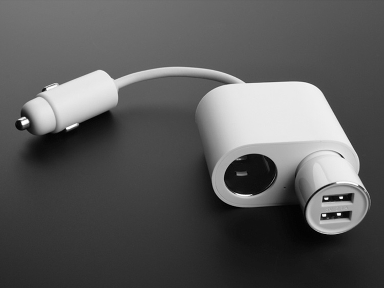 XIAOMI Roidmi 1-to-2 Dual Cigarette Lighter Splitter Car Charger Adapter, Cable Length: 10cm - White-5