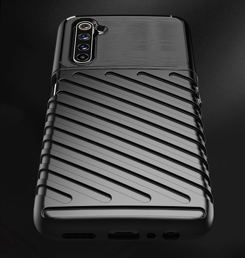 Thunder Series Skin Skin Soft Tpu Back Casing Para Realme 6 Pro - Negro