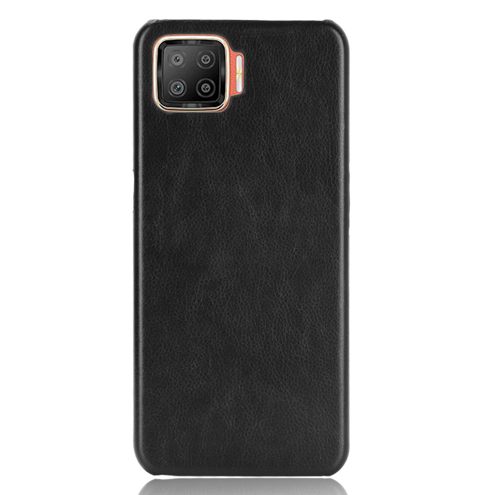 Litchi Texture PU Leather Coated PC Mobile Casing for Oppo F17 / A73 - Black-2