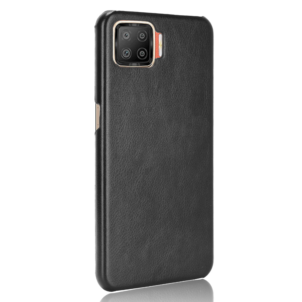 Litchi Texture PU Leather Coated PC Mobile Casing for Oppo F17 / A73 - Black-3