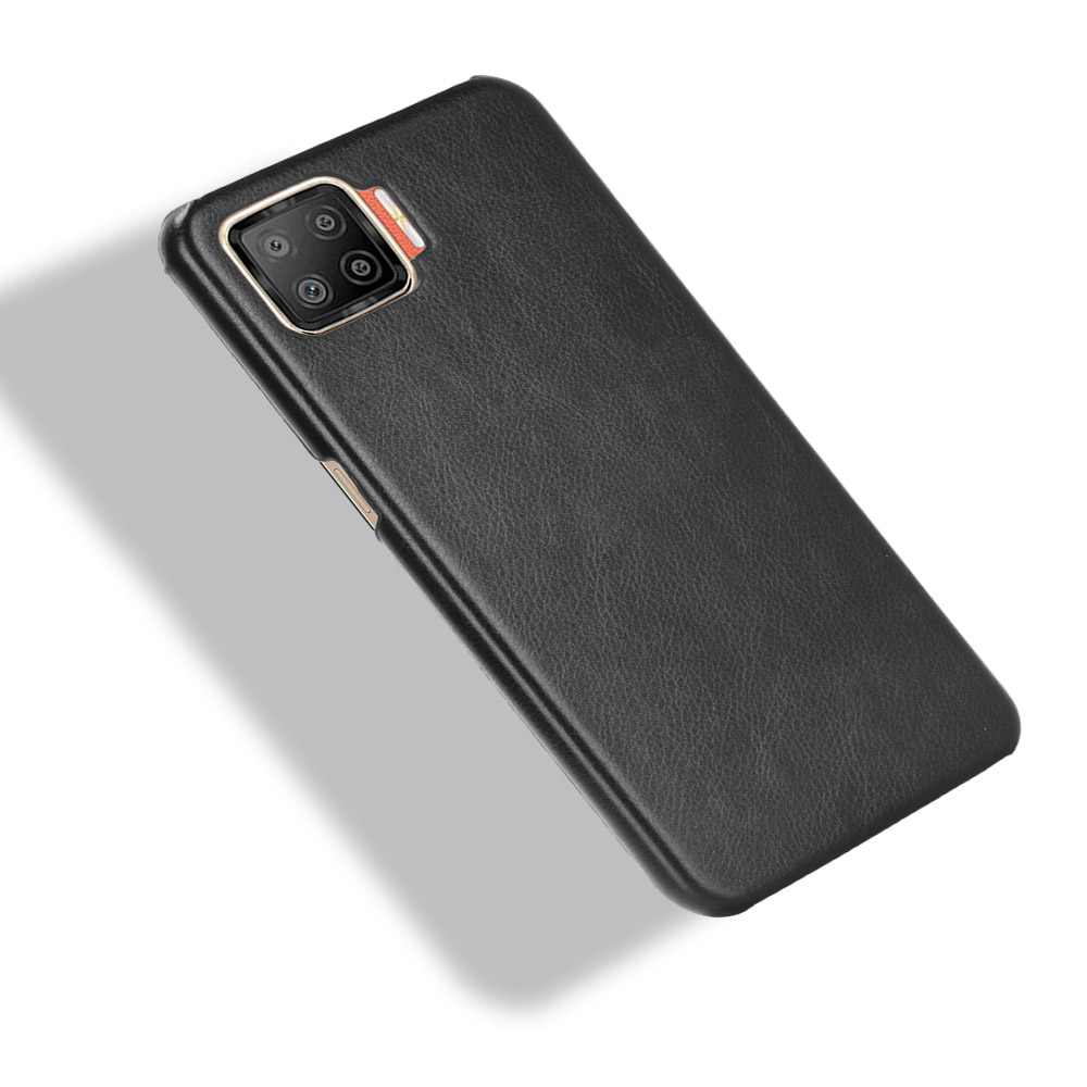 Litchi Texture PU Leather Coated PC Mobile Casing for Oppo F17 / A73 - Black-4