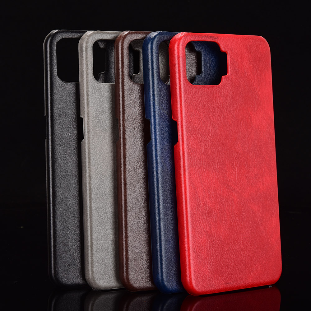 Litchi Texture PU Leather Coated PC Mobile Casing for Oppo F17 / A73 - Black-7