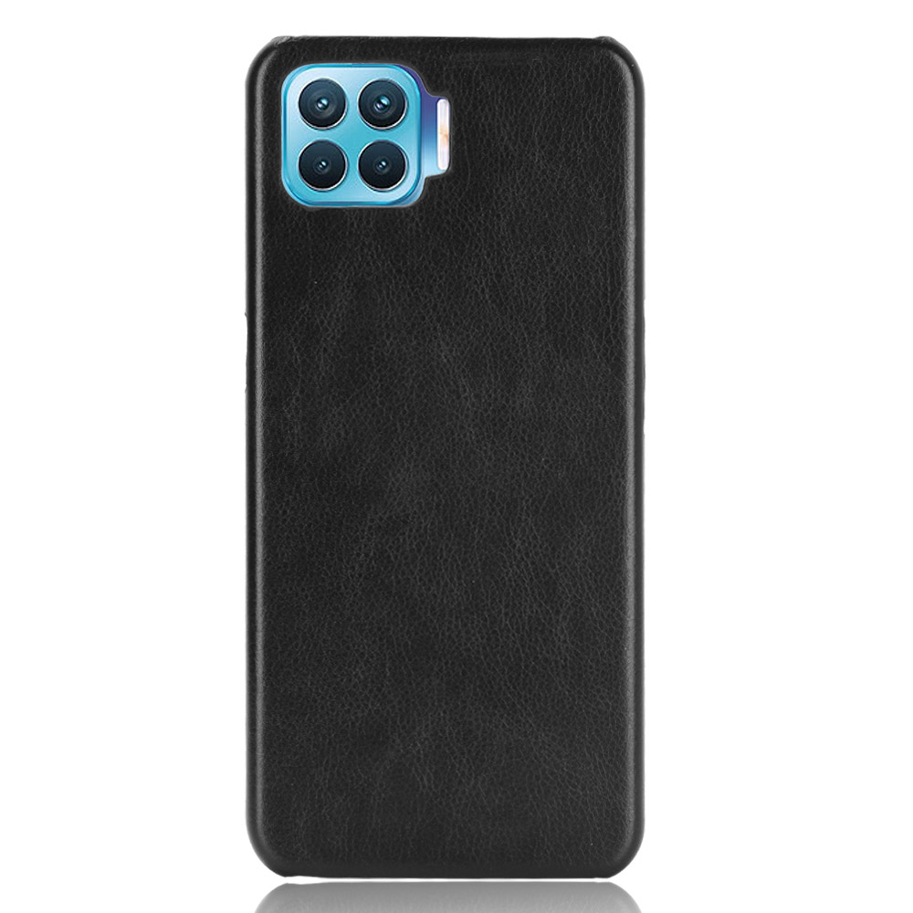 Litchi Texture PU Leather Coated PC Mobile Casing for Oppo F17 Pro/A93/Reno4 Lite/Reno4 F - Black-2
