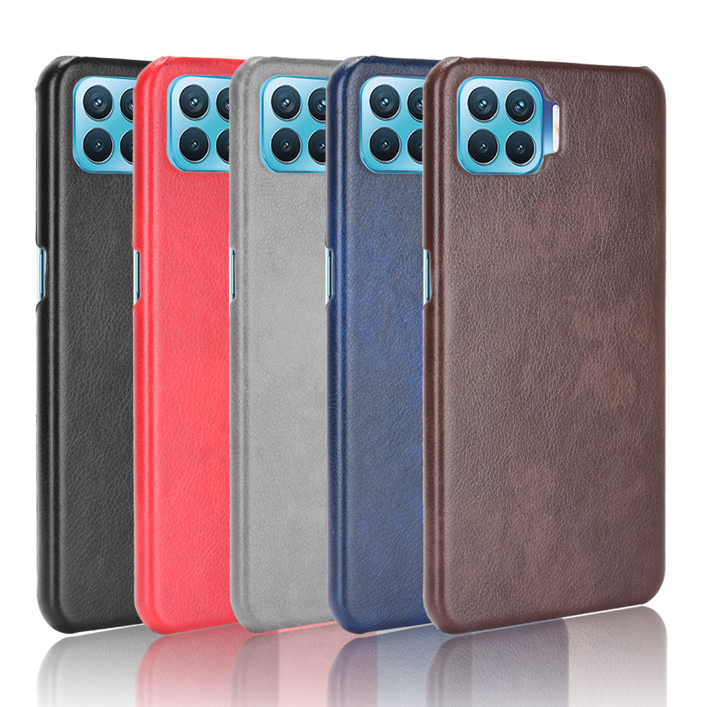 Litchi Texture PU Leather Coated PC Mobile Casing for Oppo F17 Pro/A93/Reno4 Lite/Reno4 F - Black-6