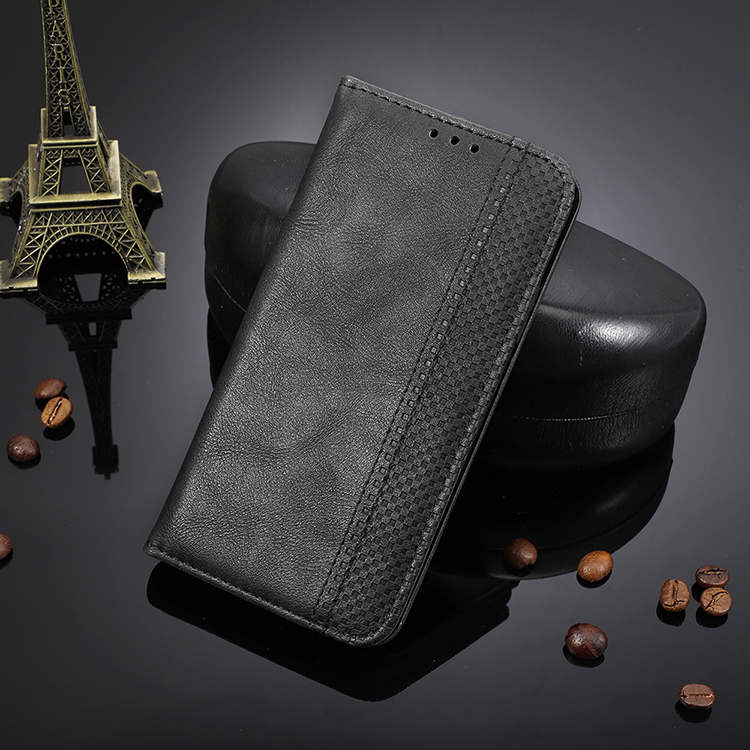 Case de Teléfono de Cuero Autoabsorbido Magnético Vintage Con Diseño de Soporte de Billetera Para Vivo X60 5G/X60 Pro 5G (Global) - Negro