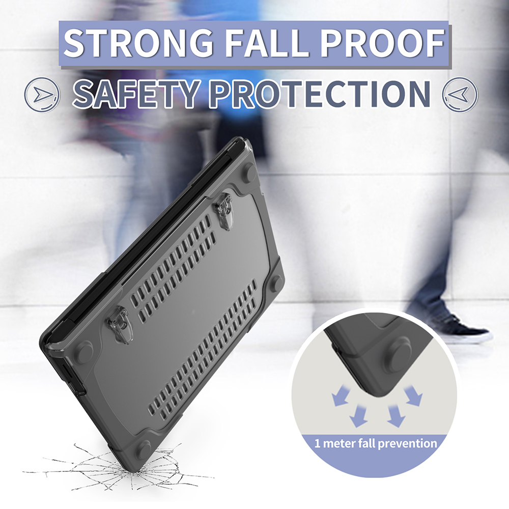 Stand Case Protective Two-piece PC+TPU Hybrid Cover for Surface Laptop Go - Grey-18