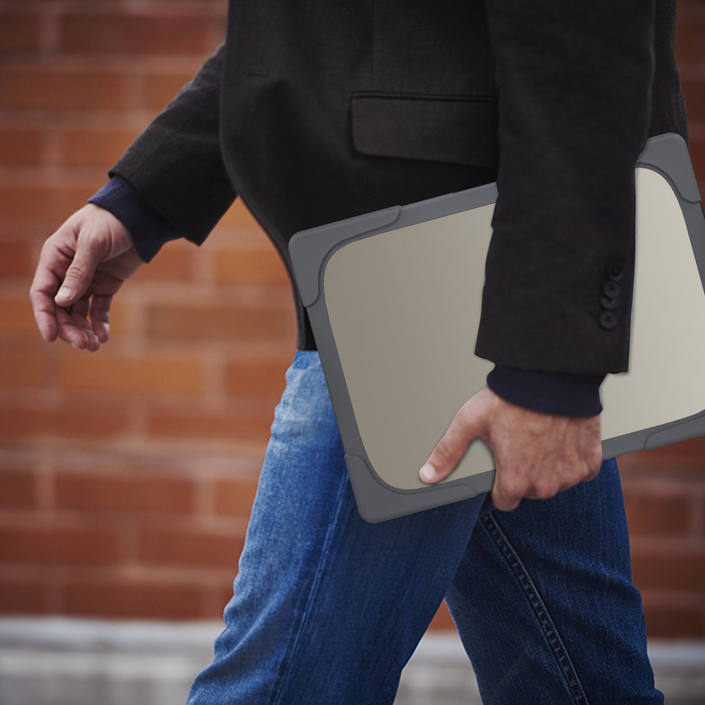 Stand Case Protective Two-piece PC+TPU Hybrid Cover for Surface Laptop Go - Grey-21