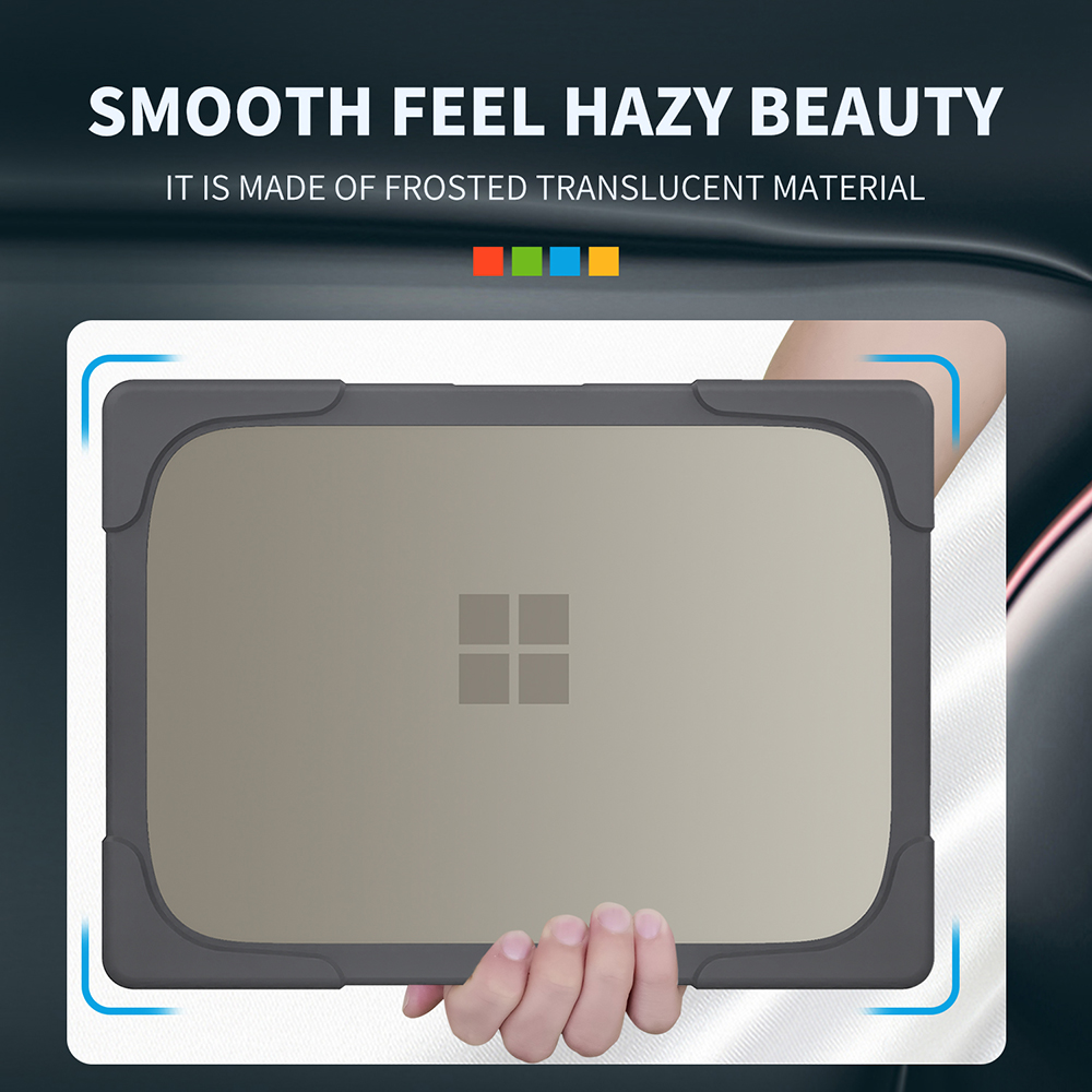 Stand Case Protective Two-piece PC+TPU Hybrid Cover for Surface Laptop Go - Grey-8