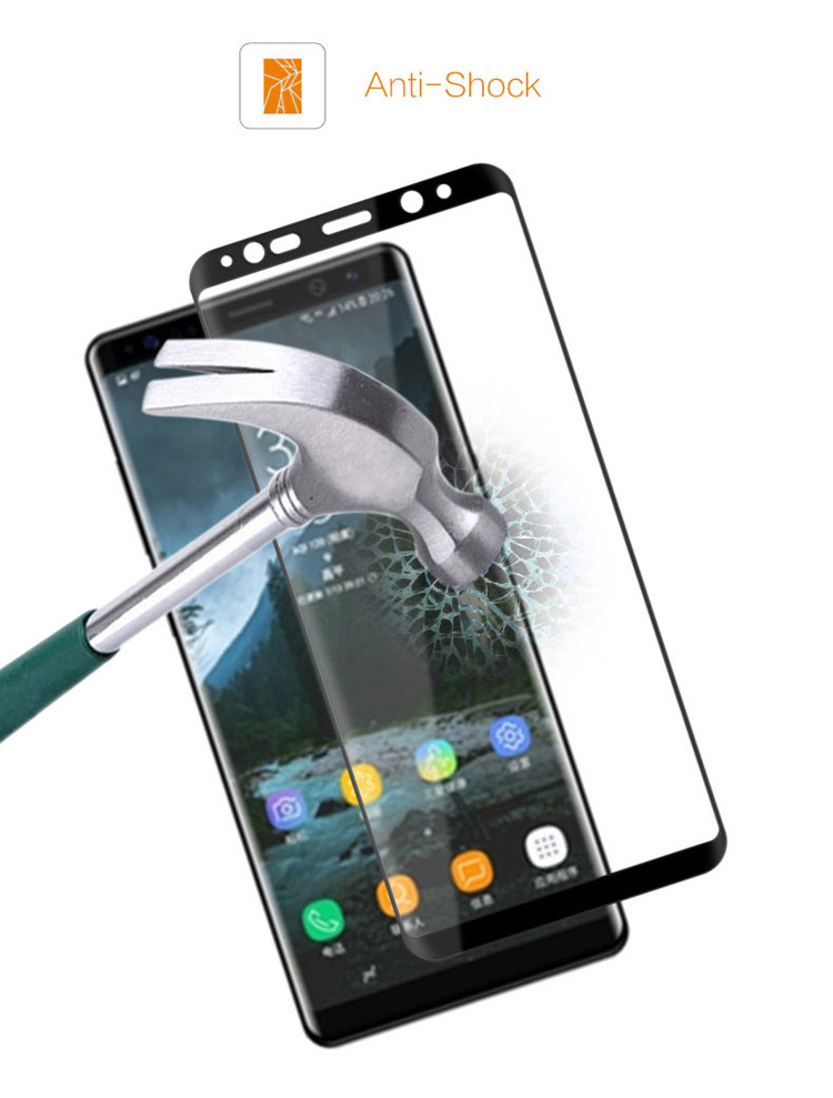 MOCOLO Für Samsung Galaxy Note 8 3d Gebogene Vollständige Abdeckung Temperierter Glasschriftenschutzschutz - Schwarz