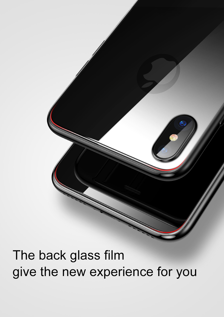 Basis -seidendruck Nicht Komplett Bedeckt Vollkleber Fermischem Gla Back Guard Film Für Iphone XS / X 5,8 Zoll - Transparent