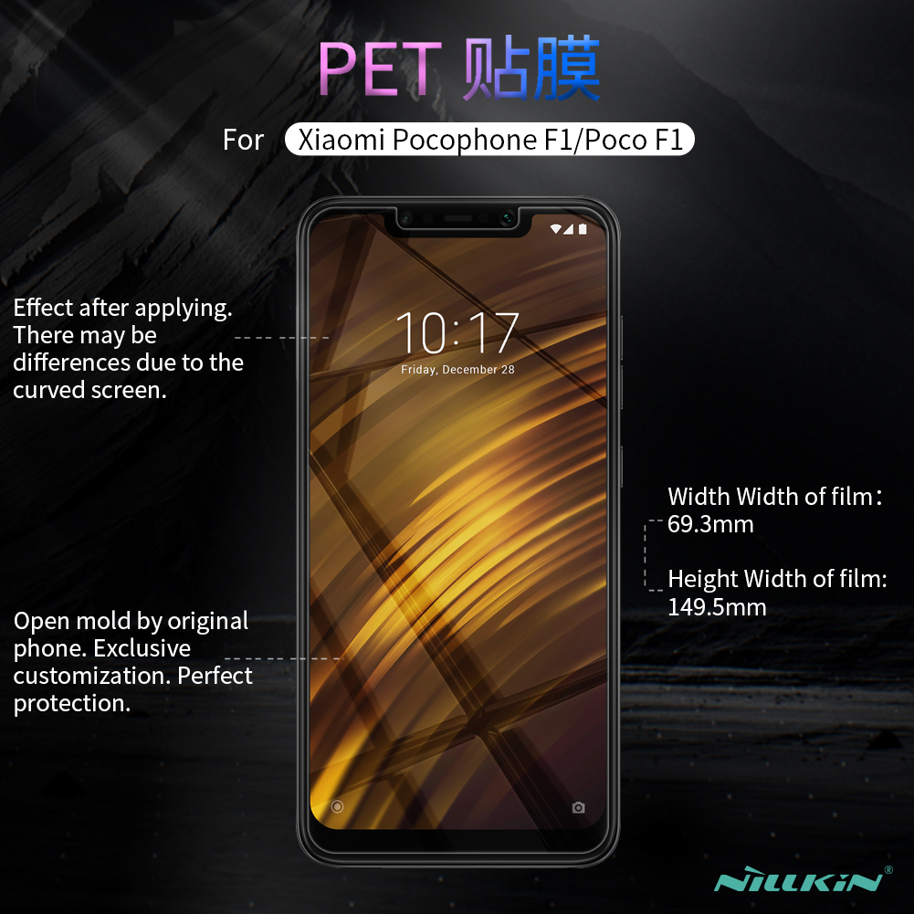 Nillkin Anti-fingerprint HD Clear LCD Screen Guard Film Pour Xiaomi Pocophone F1 / Poco F1 (inde)