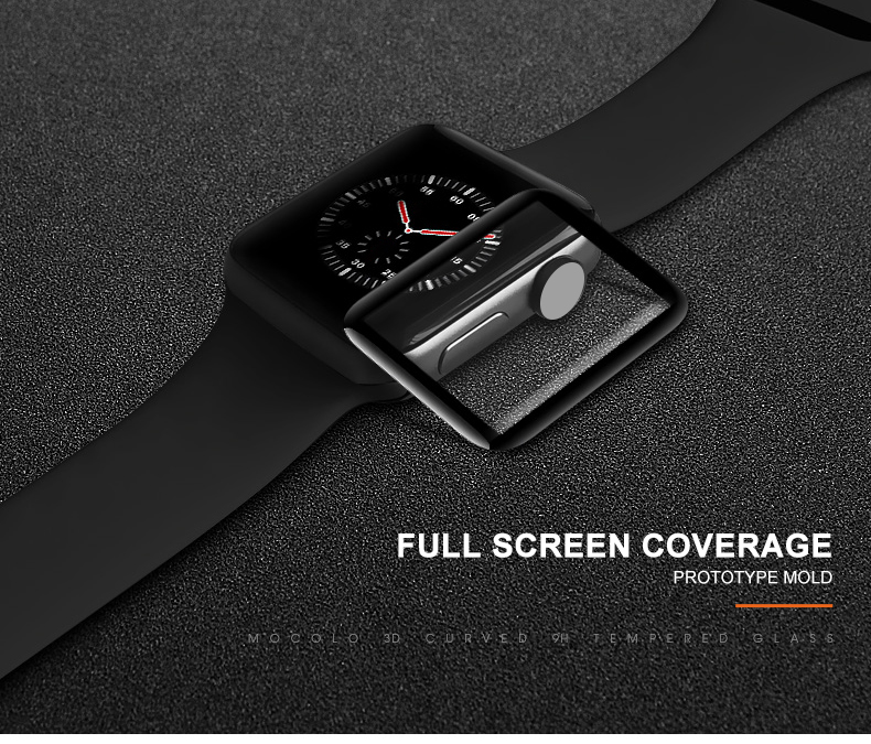 Mocolo Für Apple Watch Serie 4 40 mm [3D Soft Carbon Faserkanten] Vollbildmanteler Glasschutzschutz - Schwarz