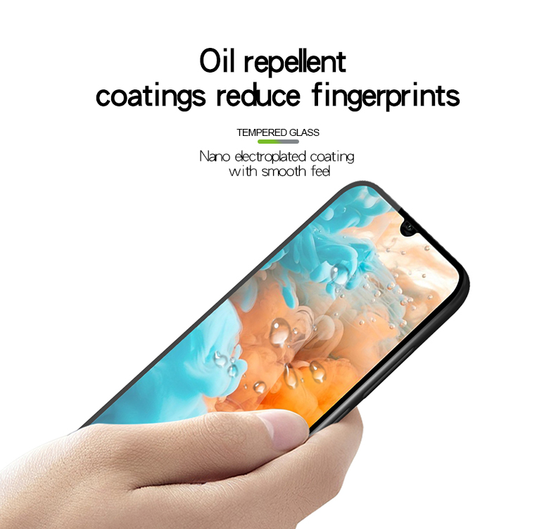 Pinwuyo Für Huawei Y6 Pro (2019) / Ehren 8A in Voller Größe 2,5d Lichtbogenkante Temperiertes Glasschilddurchmesser Anti-explosion Anti-explosion