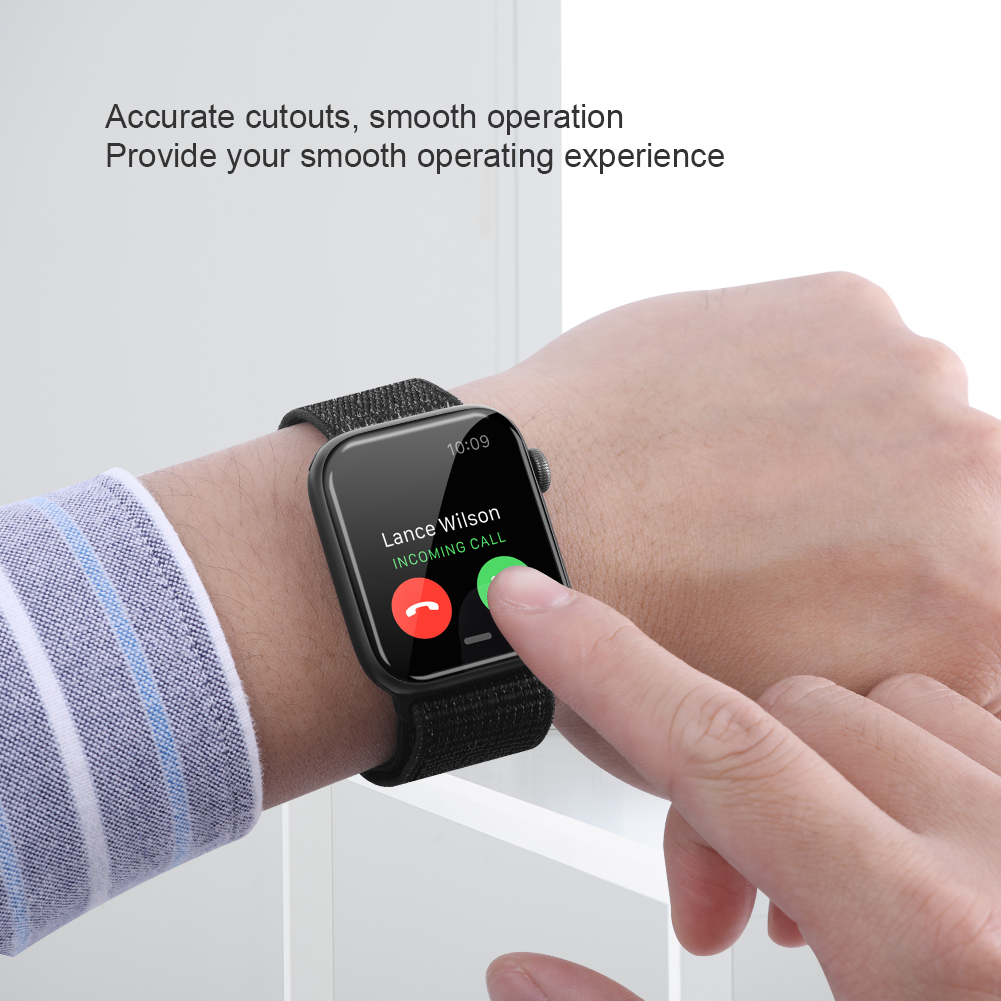 NILLKIN 3D AW+ Full Size Tempered Glass Screen Protector Guard Film Arc Edge for Apple Watch Series 4 44mm-10