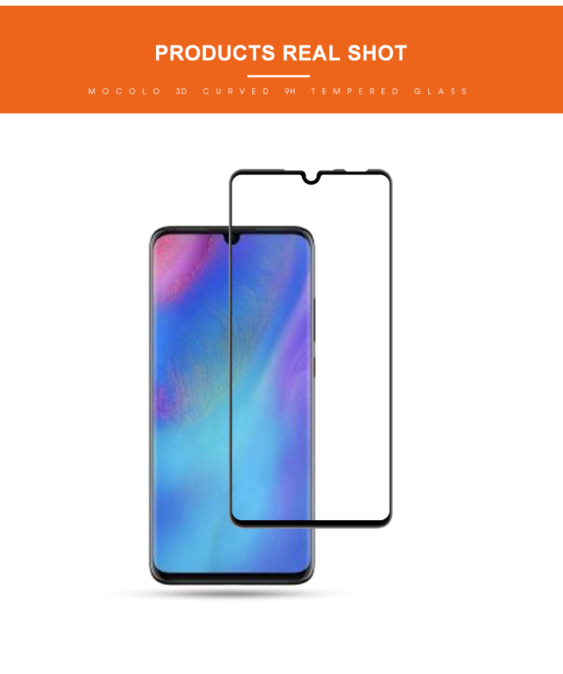 Protector De Pantalla Llena De Vidrio Templado De Pegamento Completo De La Impresión MOCOLO Para Huawei P30 Lite / NOVA 4E