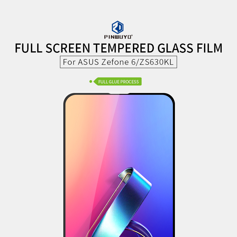 Pinwuyo Full Screen Tempered Glass Shield Anti-Explosion Für Asus Zenfone 6 ZS630KL