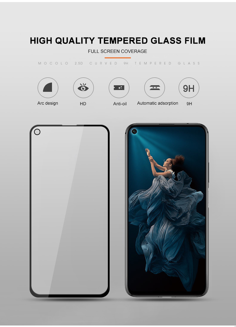 MOCOLO Vollbildmodus HD Clear Seidendruck Anti-explosion Temperierter Glasschutz Für Huawei Honor 20 Pro (vollkleber)