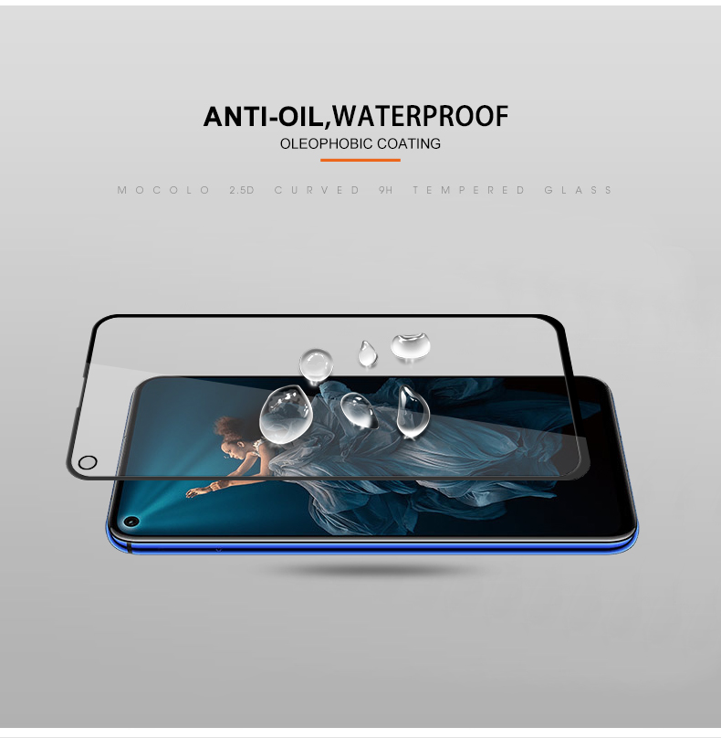 Mocolo em Tela Cheia hd Impressão de Seda Transparente Protetor de Vidro Temperado Anti-explosão Para a Huawei Honor 20 Pro (cola Completa)