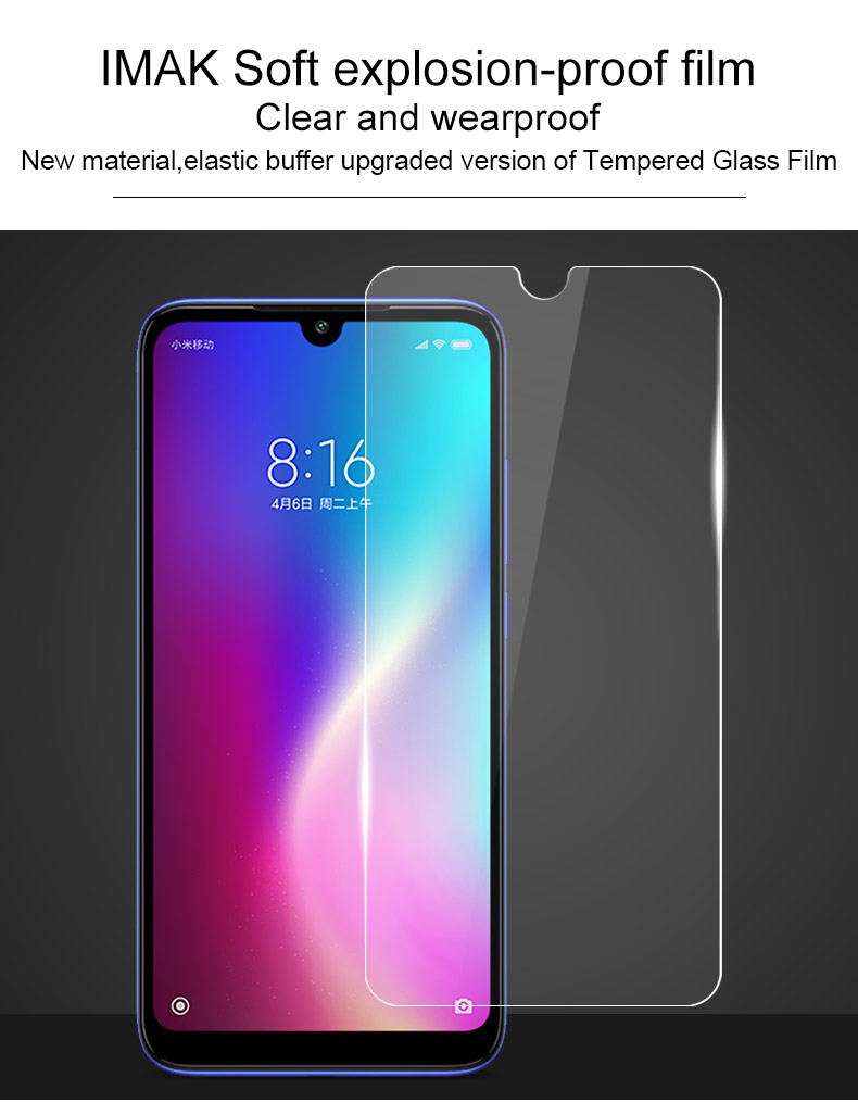 Película Protectora De Pantalla A Prueba De Explosiones De Imak Soft TPU Para Xiaomi Redmi 7 / Y3