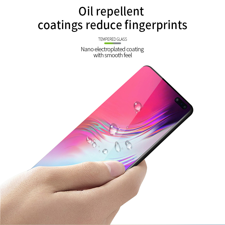 Pinwuyo Für Samsung Galaxy S10 5G 3D Gebogener, Geschmitterter Glasschildschutzfilm - Transparent