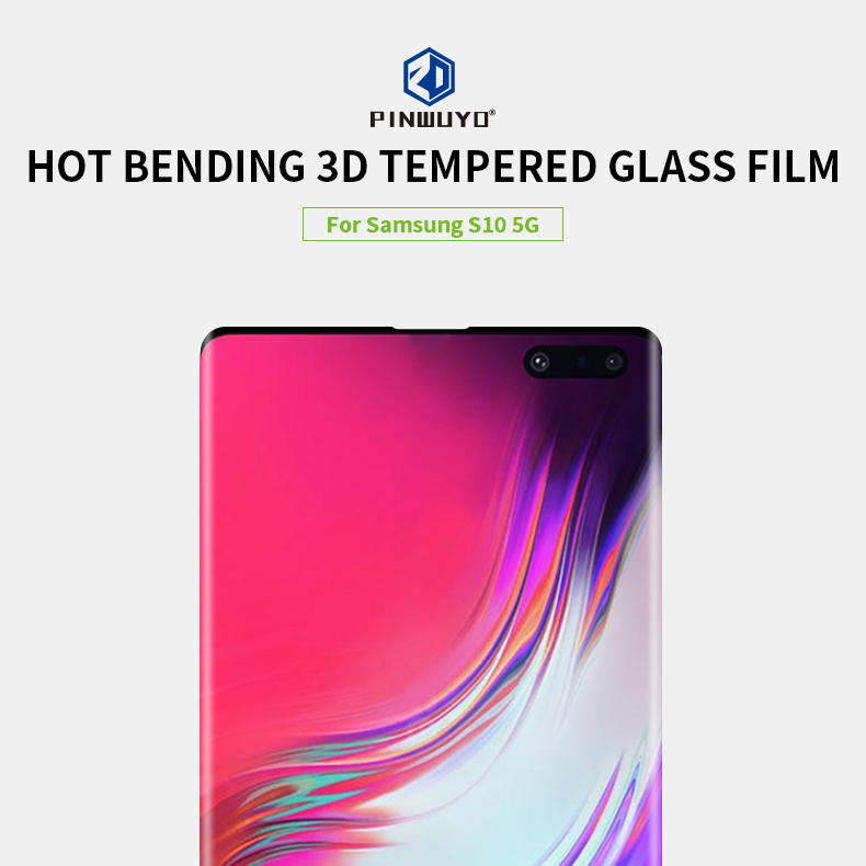 Pinwuyo Per Samsung Galaxy S10 5G Film di Protezione a Schermo di Vetro Temperato 3d. - Trasparente