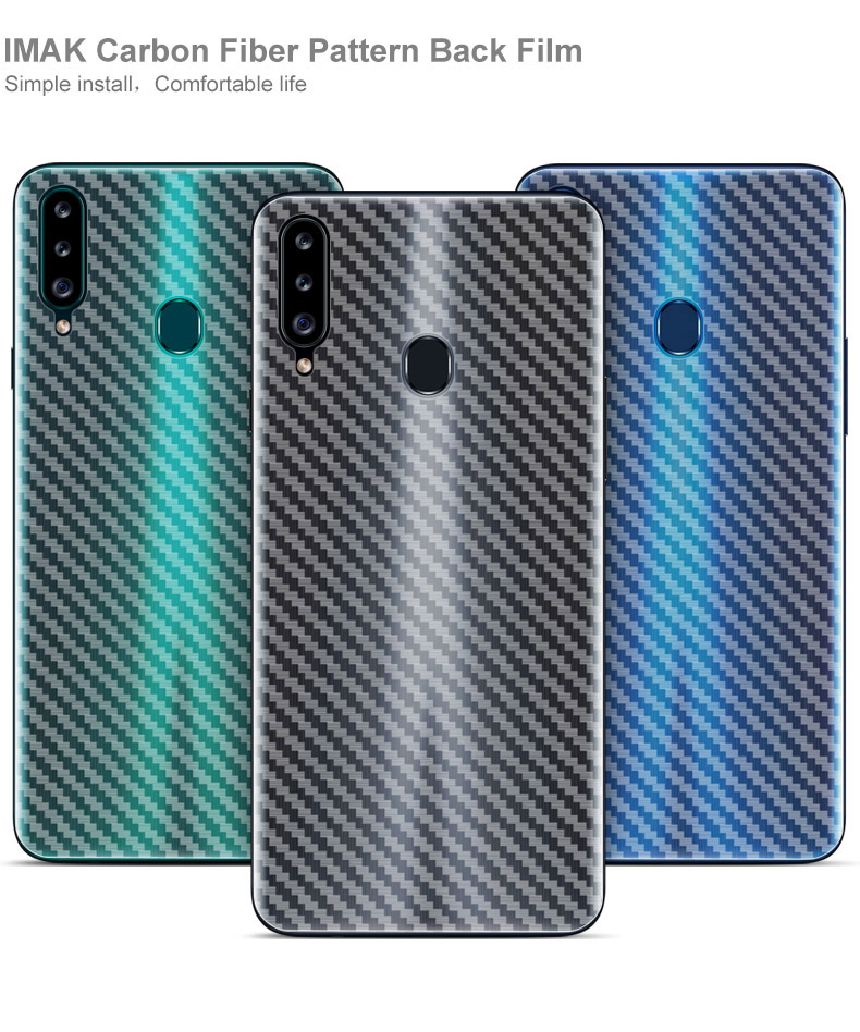 Textura de Fibra de Carbono IMAK Protetor de Retorno Para Celular Para Samsung Galaxy A20s