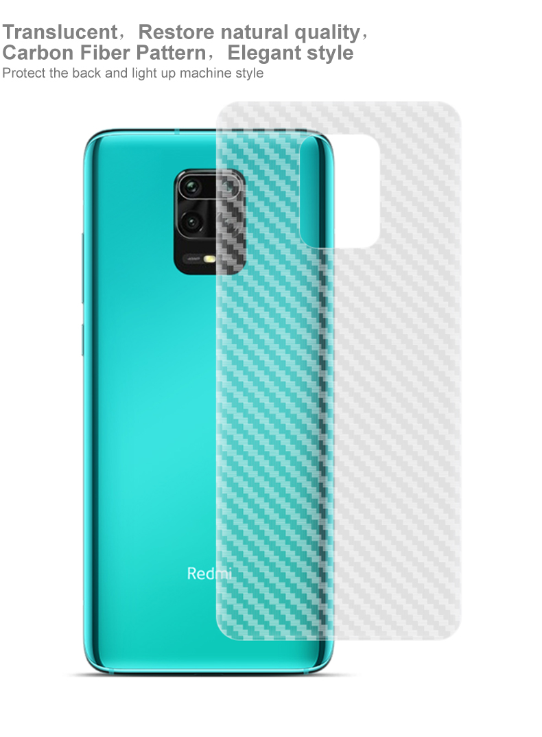 Texture en Fibre de Carbone Imak Protecteur de Dos Pvc Doux Pour Xiaomi Redmi Note 9 Pro