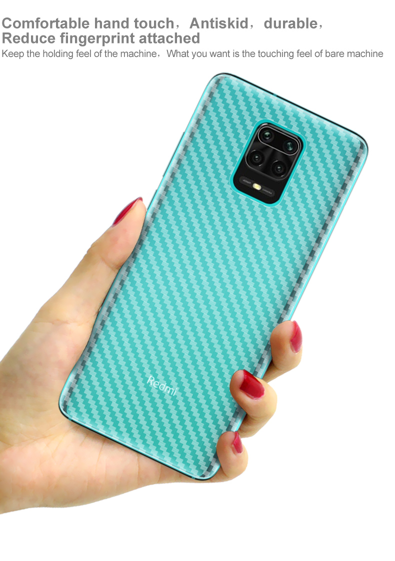 Textura de Fibra de Carbono Imak PVC PVC Back Protector Para Xiaomi Redmi Note 9 Pro