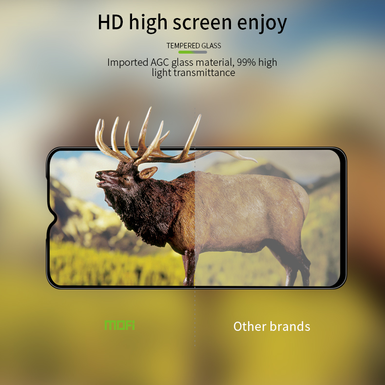 Película de Protección de Pantalla de Vidrio Templado Curvado 3D Mofi 3D Para Xiaomi Redmi 9A/Redmi 9C