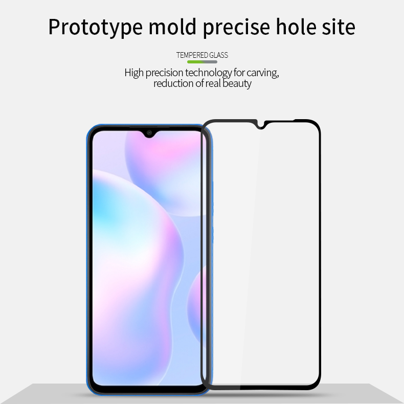 Pinwuyo 3D Gebogener Bruchsicherer [anti-fingerabdruck] Temperiertes Glas Vollbildfilm (vollkleber) Für Xiaomi Redmi 9A/9C/Redmi 9C NFC