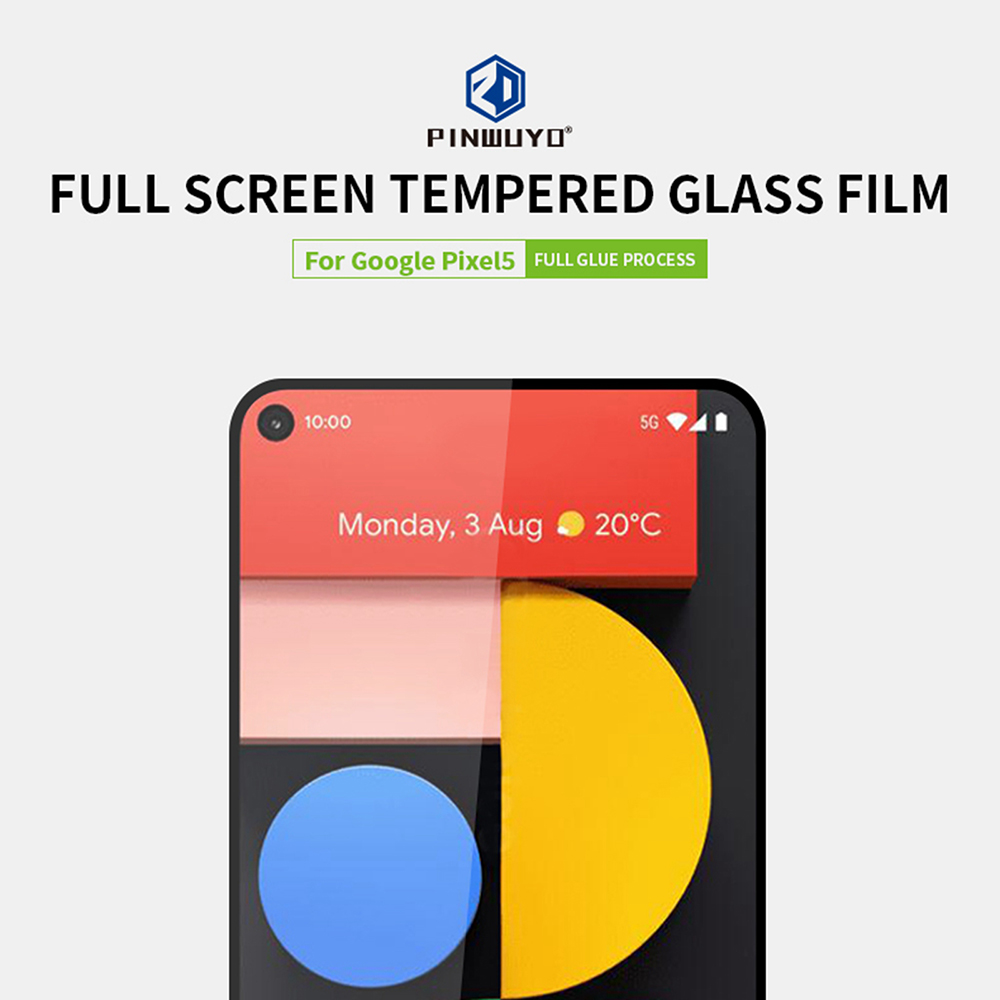 Pinwuyo 3D Curvo Piena Colla A Grandezza Intera Anti-esplosione Anti-impronta Protettiva In Vetro Temperato Anti-impronta Per Google Pixel 5