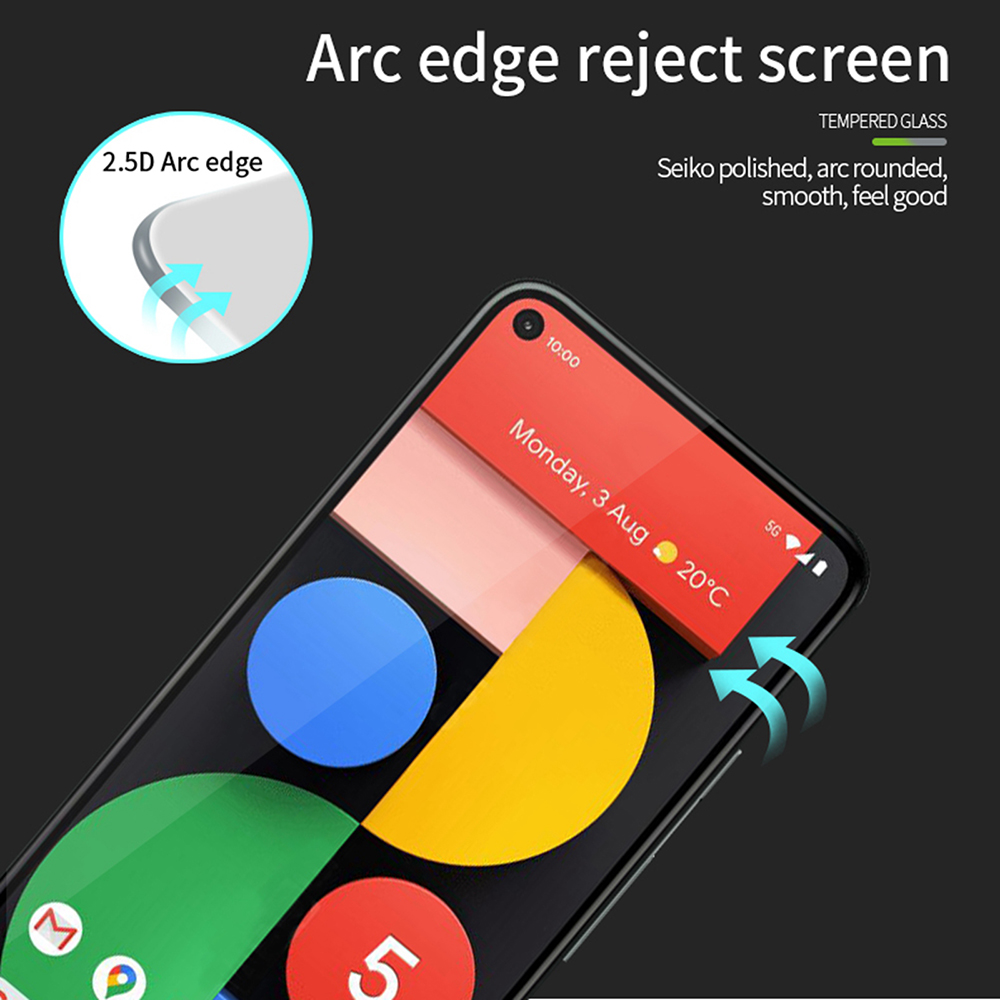 Pinwuyo 3D Curvo Piena Colla A Grandezza Intera Anti-esplosione Anti-impronta Protettiva In Vetro Temperato Anti-impronta Per Google Pixel 5