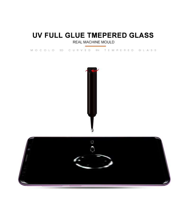 Mocolo 3D Gebogen [UV -lichtbestrahlung] Temperiertes Glas UV -film Für Samsung Galaxy S9+ G965 / S8+ G955