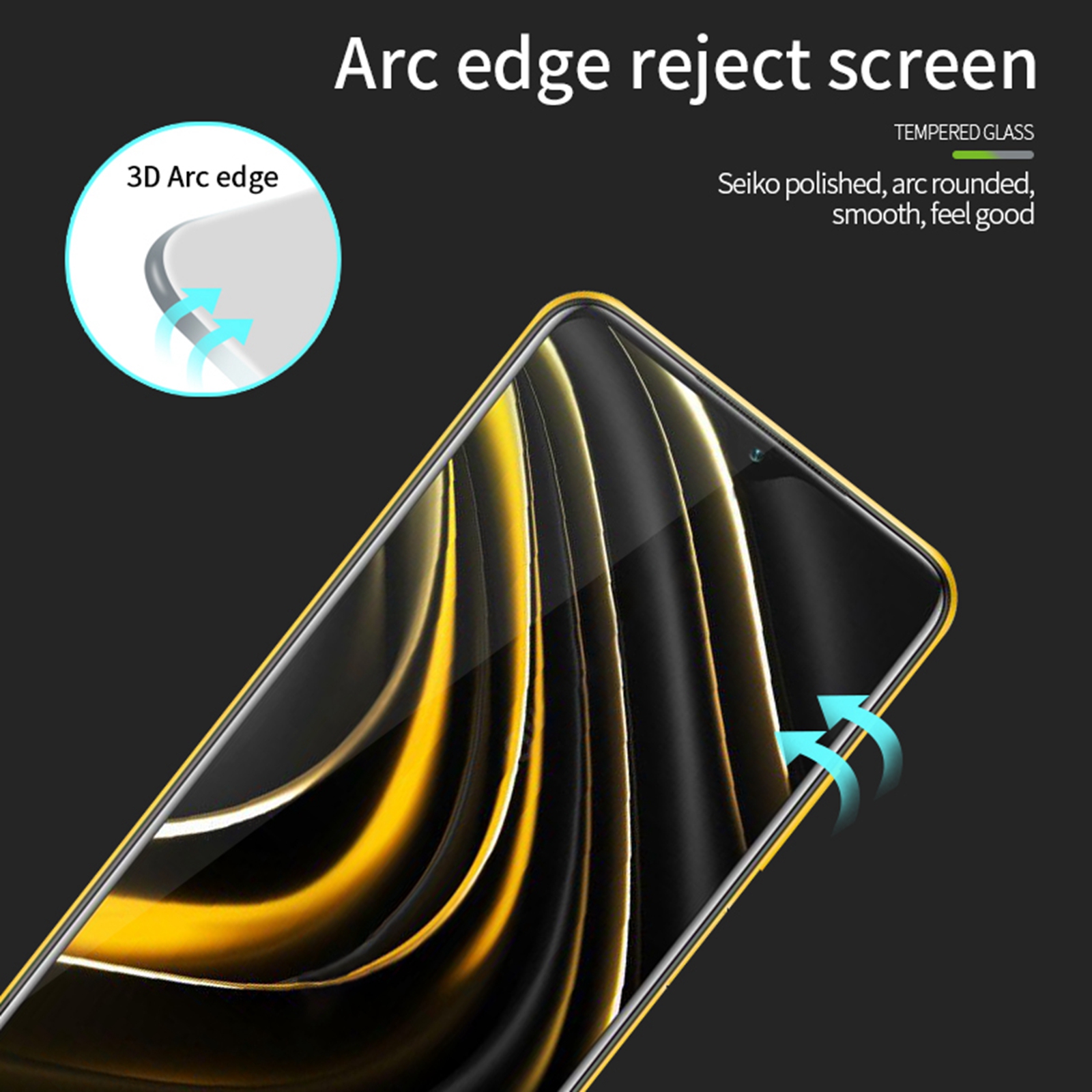 MOFI 3D Gebogene Anti-explosion Temperierte Gla-screen Guard-film [vollkleber] Für Xiaomi Poco M3