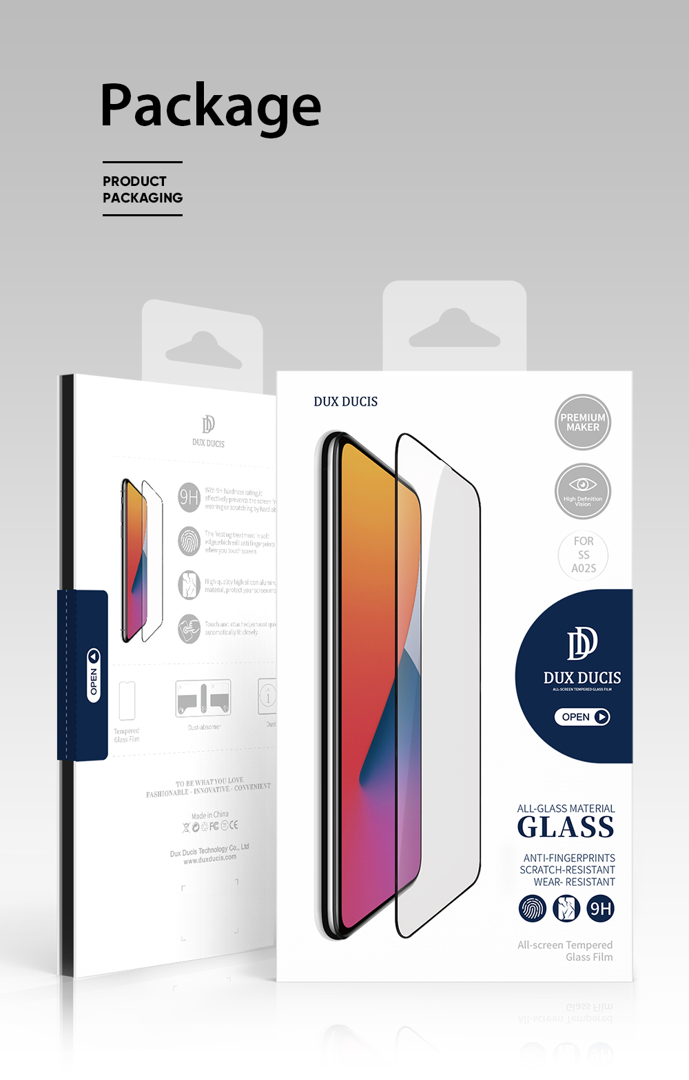 Dux Ducis Medium Alumina Tempered Glass Protector Screen Film (9D) [MOQ: 10pcs] Für Samsung Galaxy A02S/A03S (164,2 X 75,9 X 9,1 Mm)