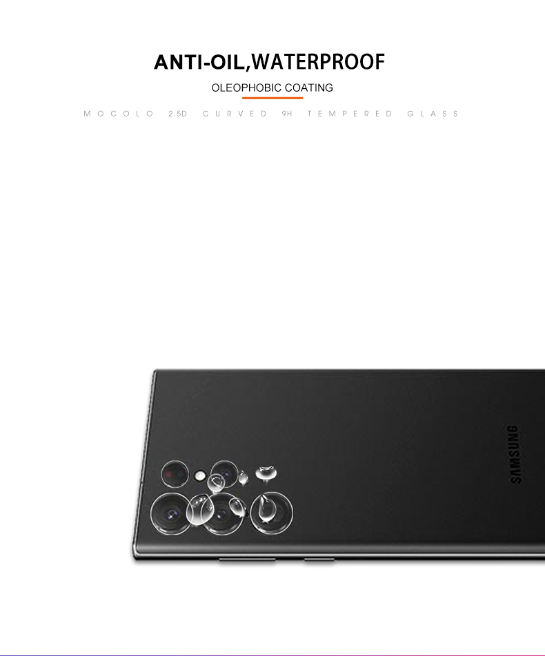 Protettore Per Lenti Per Fotocamera Anti-esplosione Mocolo Per Samsung Galaxy S21 Ultra 5G, Pellicola di Copertina in Vetro Temperato ad Alta Definizione