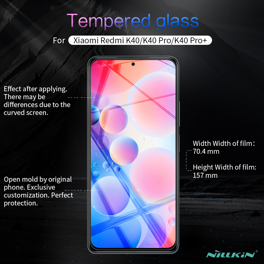 Nillkin Amazing h + Pro Anti-Explosion Film Pour Xiaomi Redmi K40 / K40 Pro / K40 Pro + / Poco f3 / mi 11i, 9H Durence Antiscratch AGC Verre Tommerre Précorde Sensitive Capilation Touche Capifique Case Capilier Capille Case Sensie