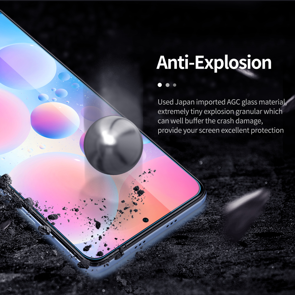 Nillkin Amazing H+pro Antie-explosion Film Для Xiaomi Redmi K40/K40 Pro/K40 Pro+/Poco F3/Mi 11i, 9H Твердость Против Скребки Agc, Защищенное от Хранения