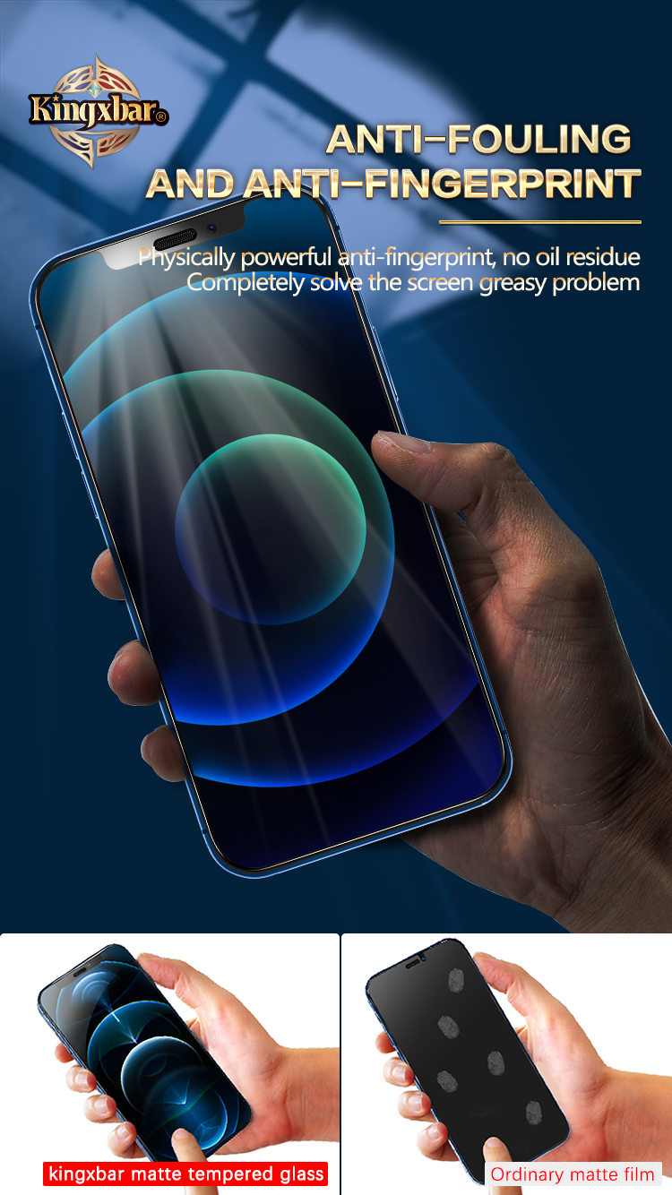 Kingxbar Seidendruck 9h 2.5d Bogenkante Mattememperaturen Glasimbieter Für Iphone 12 Pro / iPhone 12