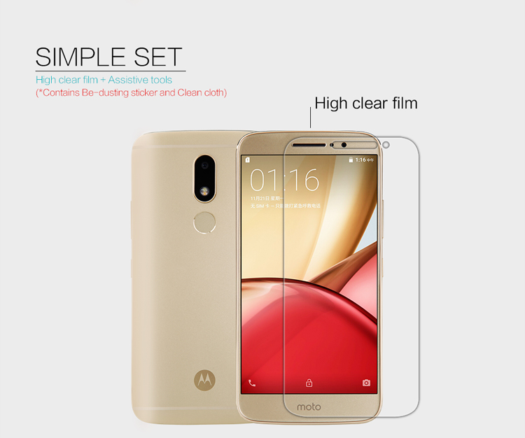 NILLKIN for Motorola Moto M (MT1662) Anti-fingerprint Crystal Clear Screen Film Protector-6