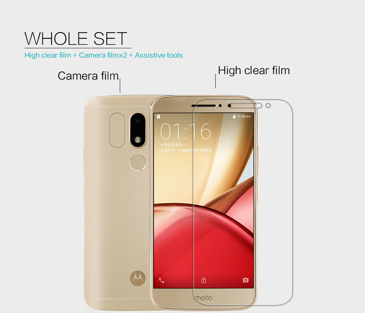 NILLKIN for Motorola Moto M (MT1662) Anti-fingerprint Crystal Clear Screen Film Protector-5
