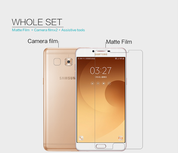 NILLKIN for Samsung Galaxy C9 Pro Matte Anti-scratch LCD Screen Guard Film - Transparent-4