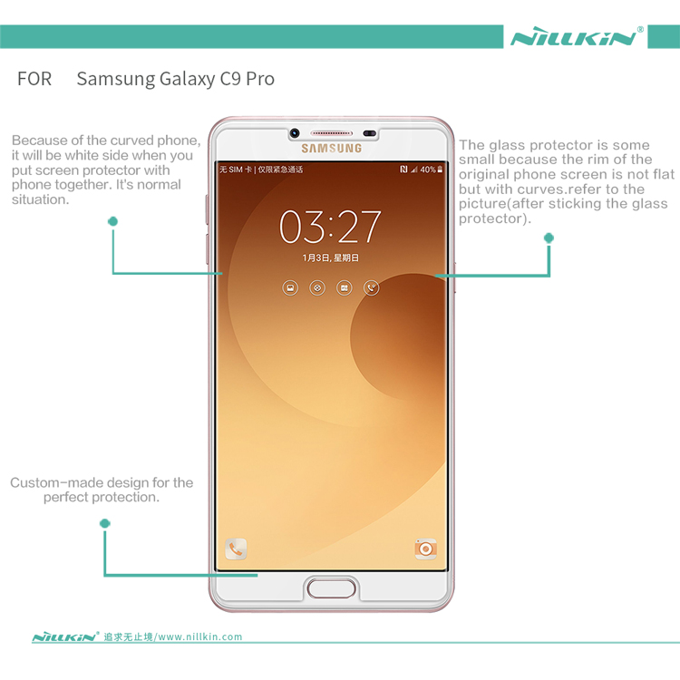 NILLKIN Amazing H+PRO Tempered Glass Screen Protector Anti-Explosion for Samsung Galaxy C9 Pro-12