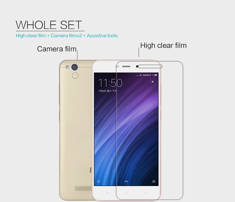 NILLKIN for Xiaomi Redmi 4a Anti-fingerprint Crystal Clear Screen Film Protector-5